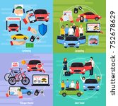 carsharing concept icons set... | Shutterstock . vector #752678629