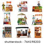  Street Food Icons Set With...