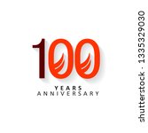 100 years anniversary vector... | Shutterstock .eps vector #1335329030