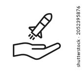hand holding rocket icon design ... | Shutterstock .eps vector #2052395876