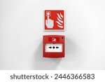 Fire alarm button in the...