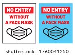 no entry without a face mask... | Shutterstock .eps vector #1760041250