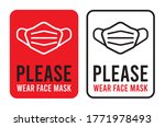 please wear face mask sign.... | Shutterstock .eps vector #1771978493
