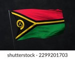 Small photo of Vanuatu flag isolated on black background with clipping path. flag symbols of Vanuatu. flag frame with empty space for your text.