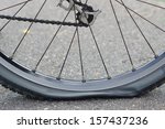 Bicycle Flat Tire On Road