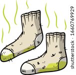 dirty sock. the bad stench.... | Shutterstock .eps vector #1660769929