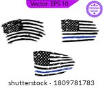 thin blue line us flag. flag... | Shutterstock .eps vector #1809781783