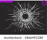 broken glass  cracks  bullet... | Shutterstock .eps vector #1866492280