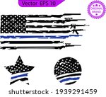 thin blue line us flag. flag... | Shutterstock .eps vector #1939291459