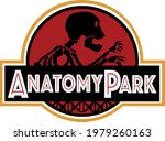 Vector anatomical park logo, funny