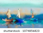 colorful oil painting on canvas ... | Shutterstock . vector #1074856823
