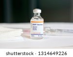 Small photo of Concept of a MMR vaccine for Measles, Mumps, and Rubella as outbreaks occur resulting from anti-vaccination people