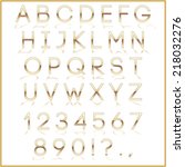 vector gold alphabet letter ... | Shutterstock .eps vector #218032276