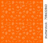 seamless pattern from halloween ... | Shutterstock . vector #708632863