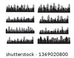 set modern city skyline vector | Shutterstock .eps vector #1369020800