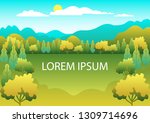 hills and mountains landscape... | Shutterstock .eps vector #1309714696