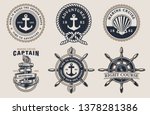 Set Of Nautical Badges With...