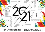 happy new year 2021 banner with ... | Shutterstock .eps vector #1820502023