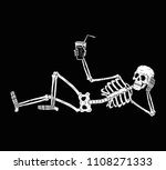 Resting Skeleton With Cocktail...