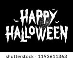 happy halloween bats spider web ... | Shutterstock .eps vector #1193611363