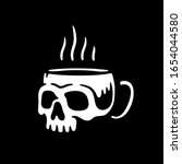skull cup logo white black... | Shutterstock .eps vector #1654044580