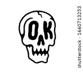ok skull icon logo black white... | Shutterstock .eps vector #1660713253