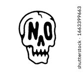 no skull icon logo black white | Shutterstock . vector #1663399663