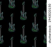 electric guitar neon badge... | Shutterstock . vector #1943020150