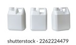 Small photo of White plastic canister isolated on white background.