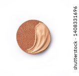 Small photo of Foundation cushion with a tonal base pouring out of puff