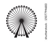 Ferris Wheel Vector Icon....