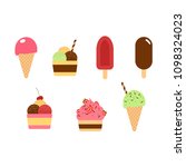 vector set of colorful ice... | Shutterstock .eps vector #1098324023