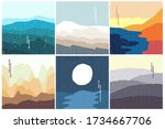 vector illustration landscape.... | Shutterstock .eps vector #1734667706