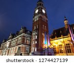 London, England January 4th 2019: Croydon clock tower illuminated at night 