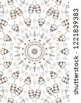 brown kaleidoscopic effect with ... | Shutterstock . vector #1221839383