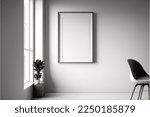 Large blank white painting on...
