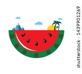 watermelon world. bright travel ... | Shutterstock .eps vector #1439901269