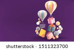 balloon  gift box and shopping... | Shutterstock .eps vector #1511323700