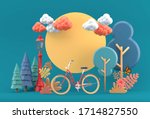 the moon is surrounded by... | Shutterstock . vector #1714827550