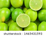 many fresh limes on white... | Shutterstock . vector #1465431593