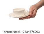 Female hand holding coffee cup...