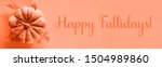 autumn banner with text "happy... | Shutterstock . vector #1504989860