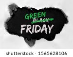 Small photo of Green Friday concept with hole burned in white paper. Text "Black Friday Sale" with word "Black" being crossed out. Strikethrough or strikeout effect for word "Black" to be exchanged on "Green".