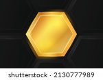 vector abstract golden hexagon... | Shutterstock .eps vector #2130777989