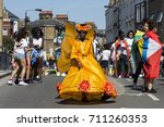 Small photo of London, UK. 27 August 2017. The Notting Hill Carnival parade get under way on Children's Day.