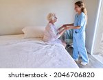 Caring Nurse Helps Sick Senior...