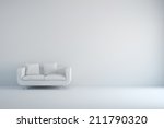 White Room With Sofa And Empty...