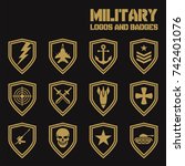 set of military and armed... | Shutterstock .eps vector #742401076
