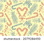 outline drawing christmas... | Shutterstock .eps vector #2079286450