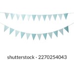 Set of Paper Party flags isolated on white background with clipping path.